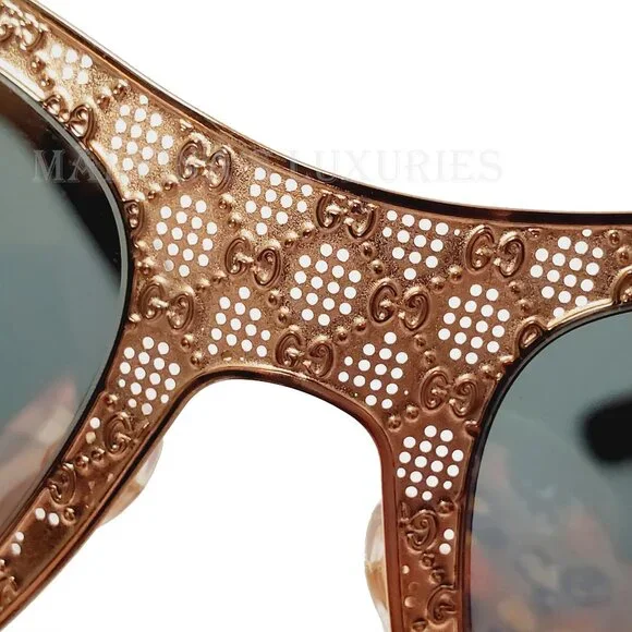 GUCCI SUNGLASSES GG 4266/S GOLD COPPER DIAMOND GG MONOGRAM LOGO FRAME GUCCI SUNGLASSES GG 4266/S GOLD COPPER DIAMOND GG MONOGRAM  main image 2